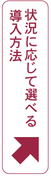 状況に応じて選べる導入方法